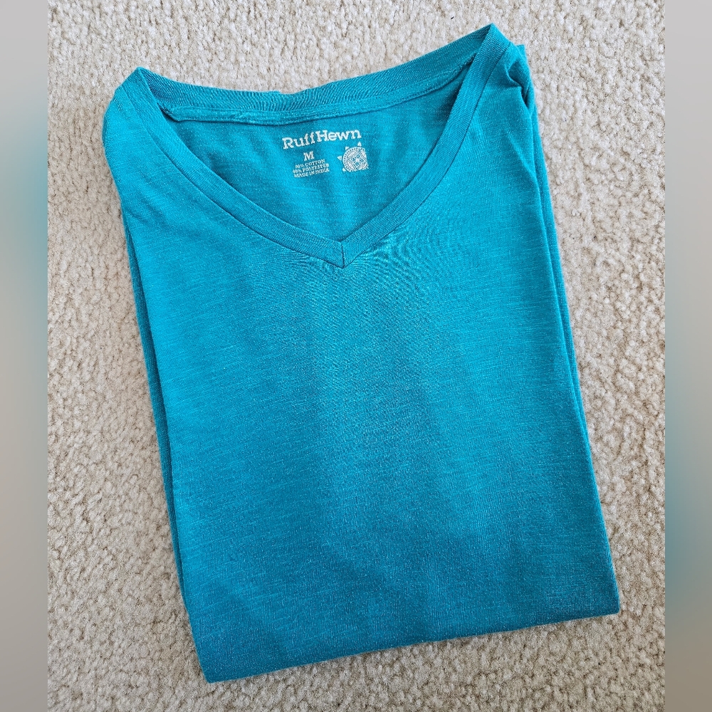 Mens Blue V Neck Tee